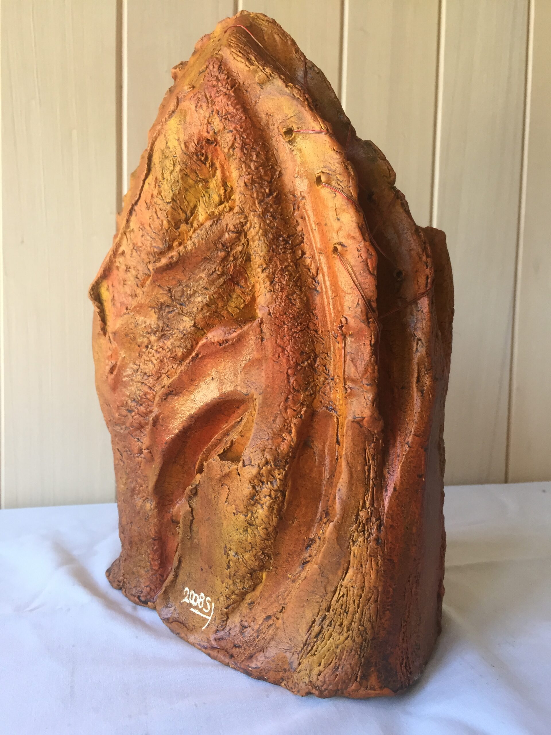 Indigène au corsage création sculpture en argile patinée et fils de cuivre Sandrine Toupart Art contemporain
