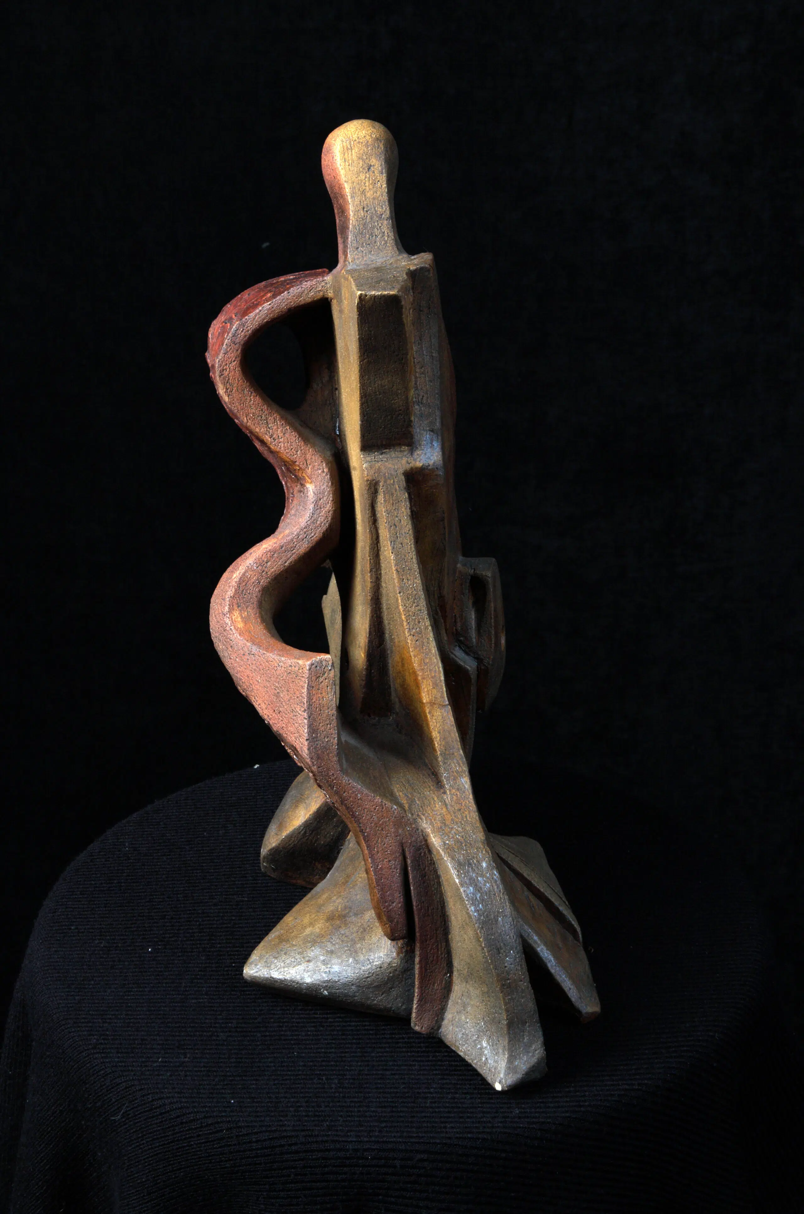 écorché vert création tableau sculpture en argile texturée et patinée Sandrine Toupart Art contemporain